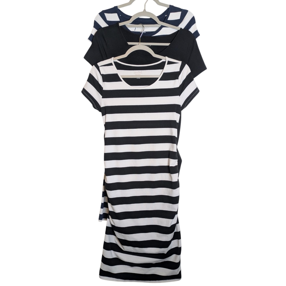 Bundle (3) Isabel Maternity Short Sleeve Dress Size S M XS Stretchy Soft